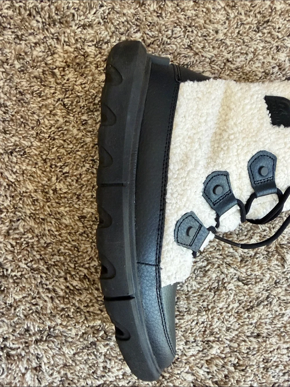 Sorel Women's Black & Cream Sherpa Lace Winter Boots